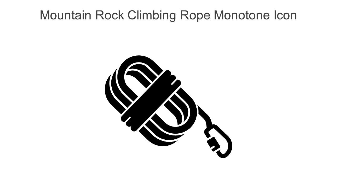 Mountain Rock Climbing Rope Monotone Icon In Powerpoint Pptx Png And Editable Eps Format