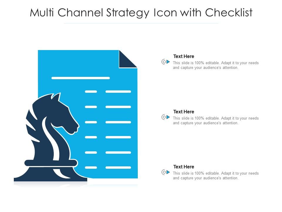 Multi channel strategy icon with checklist Slide01