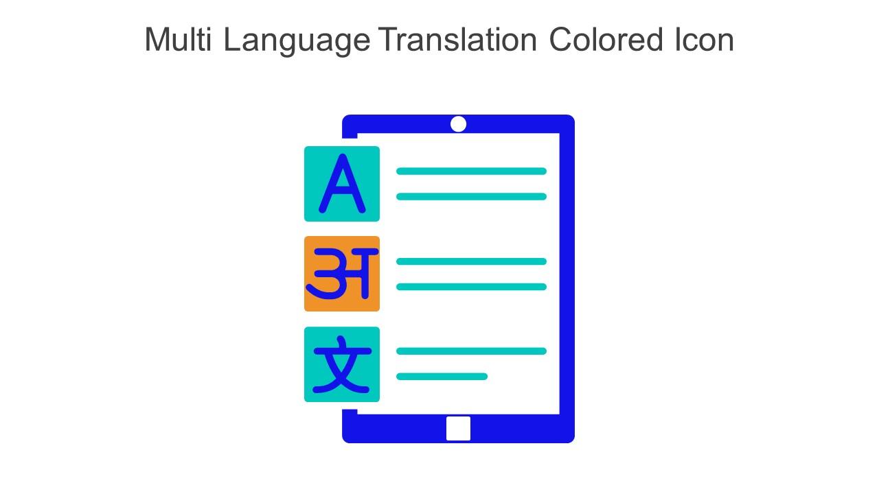 Multi Language Translation Colored Icon In Powerpoint Pptx Png And Editable Eps Format Slide01