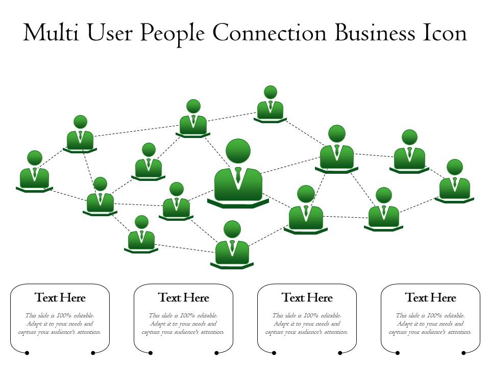 Multi user people connection business icon Slide01