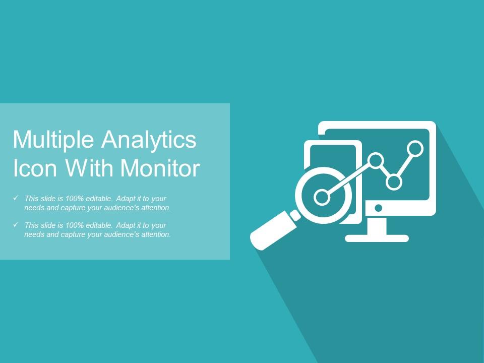 Multiple analytics icon with monitor Slide01
