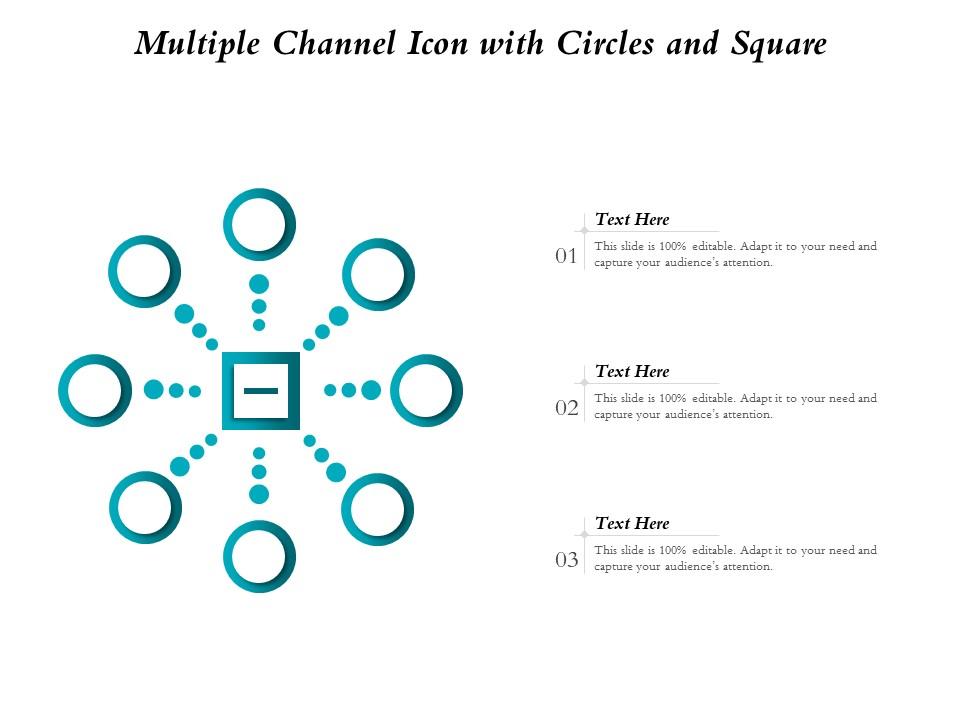 Multiple channel icon with circles and square Slide01