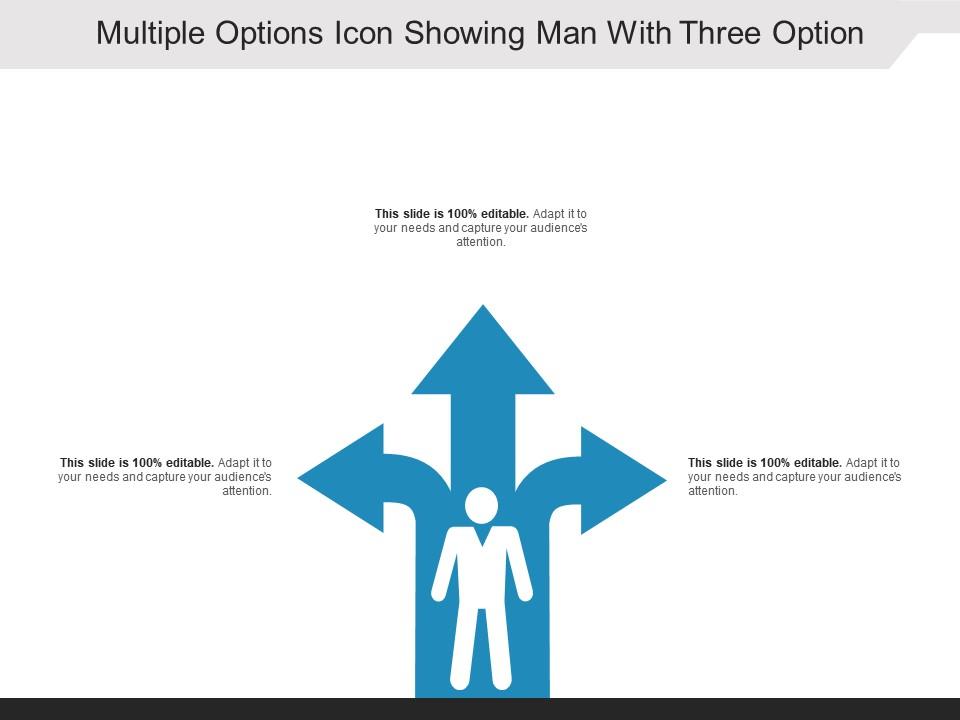 Multiple options icon showing man with three option Slide01
