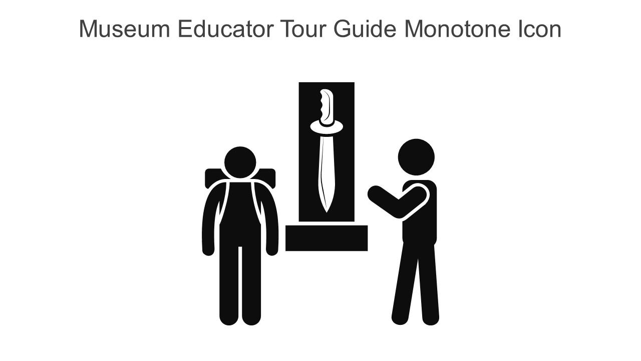 Museum Educator Tour Guide Monotone Icon In Powerpoint Pptx Png And Editable Eps Format