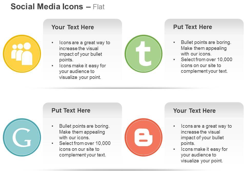 Myspace tumbler google blogger ppt icons graphics Slide01