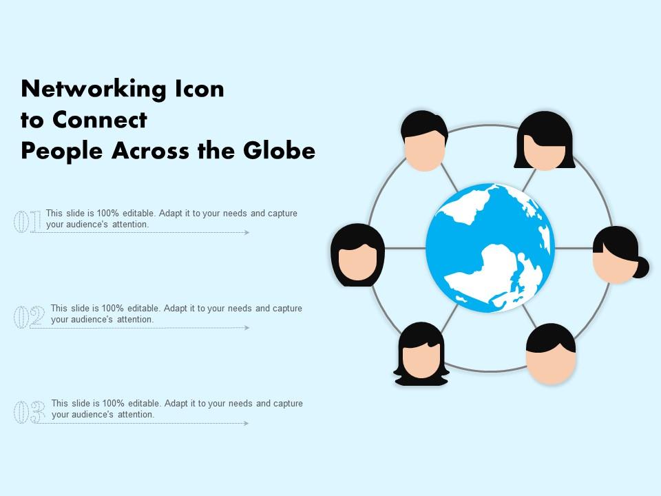 Networking icon to connect people across the globe Slide01