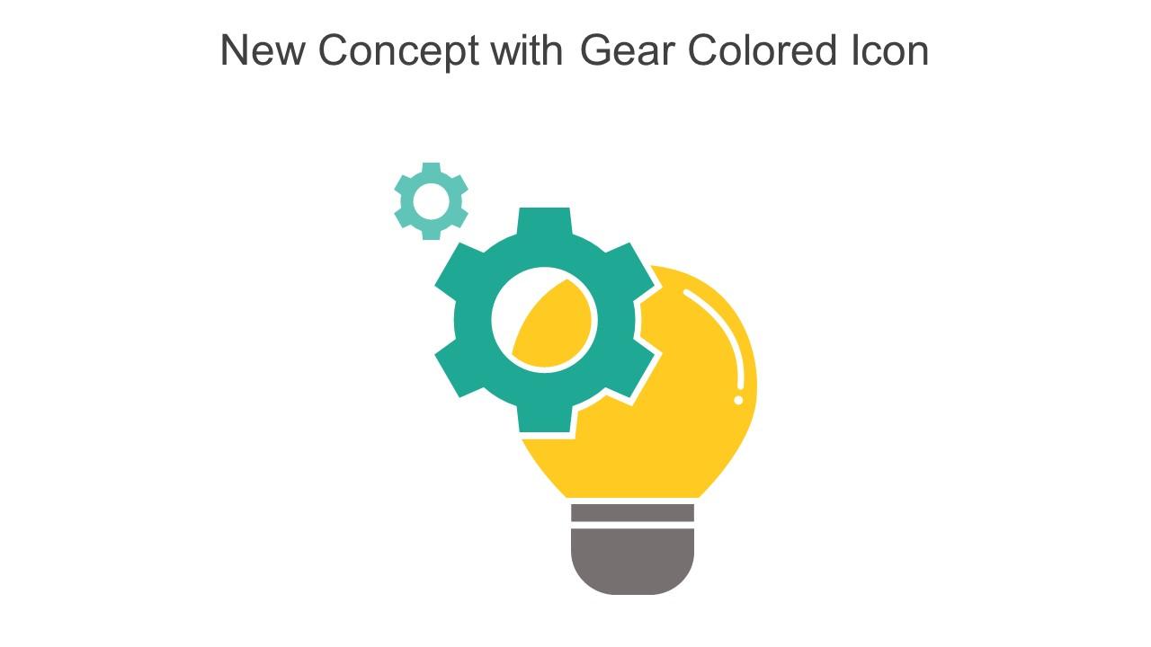 New Concept With Gear Colored Icon In Powerpoint Pptx Png And Editable Eps Format Slide01
