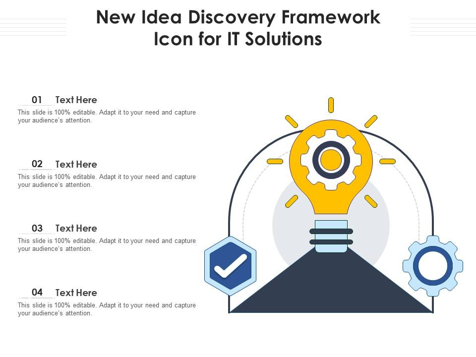 New idea discovery framework icon for it solutions Slide01