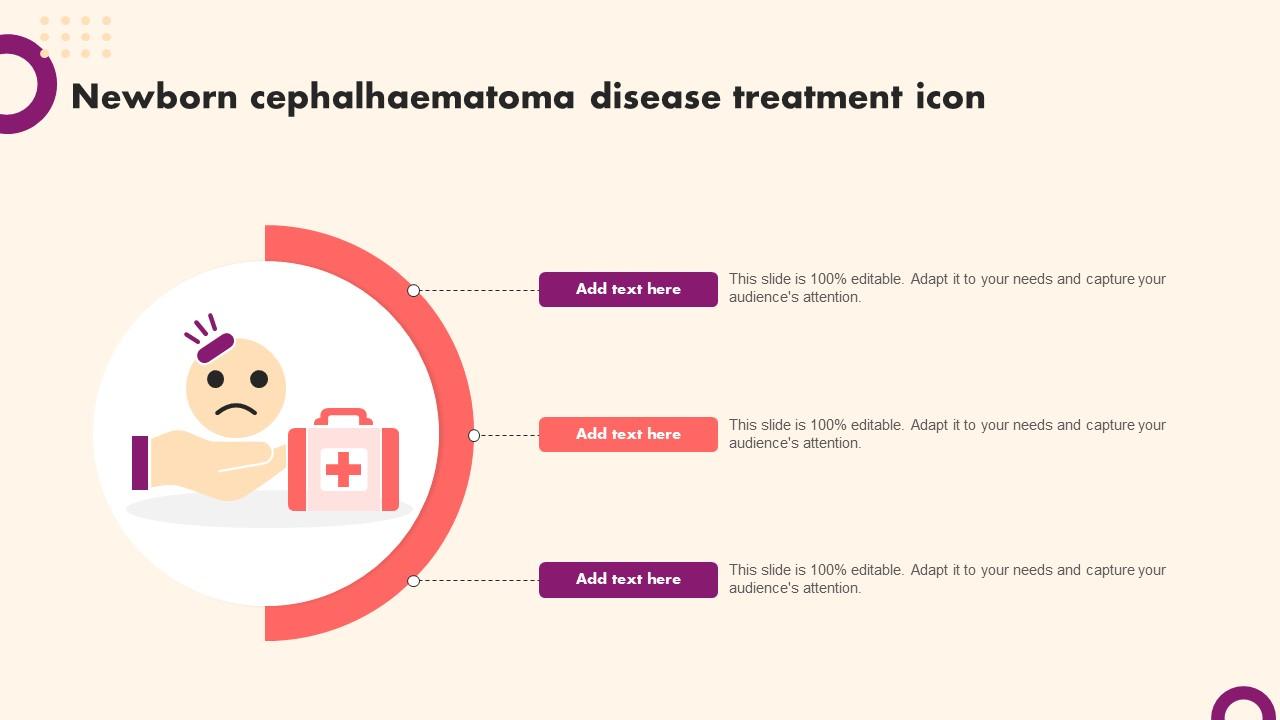 Newborn Cephalhaematoma Disease Treatment Icon Ppt Sample