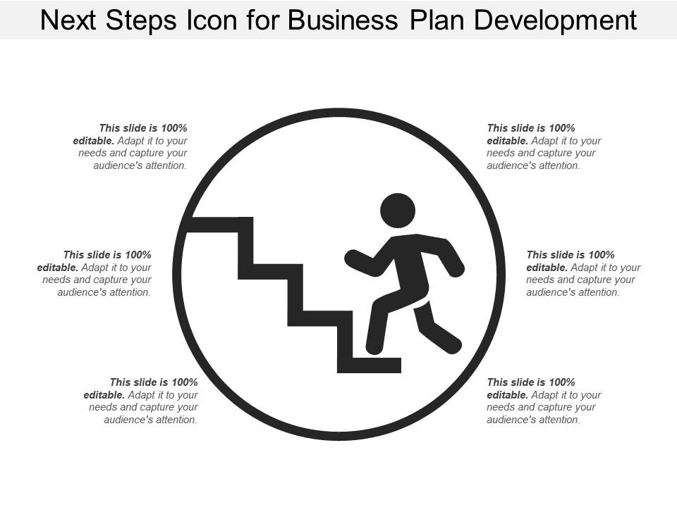 Next steps icon for business plan development Slide01