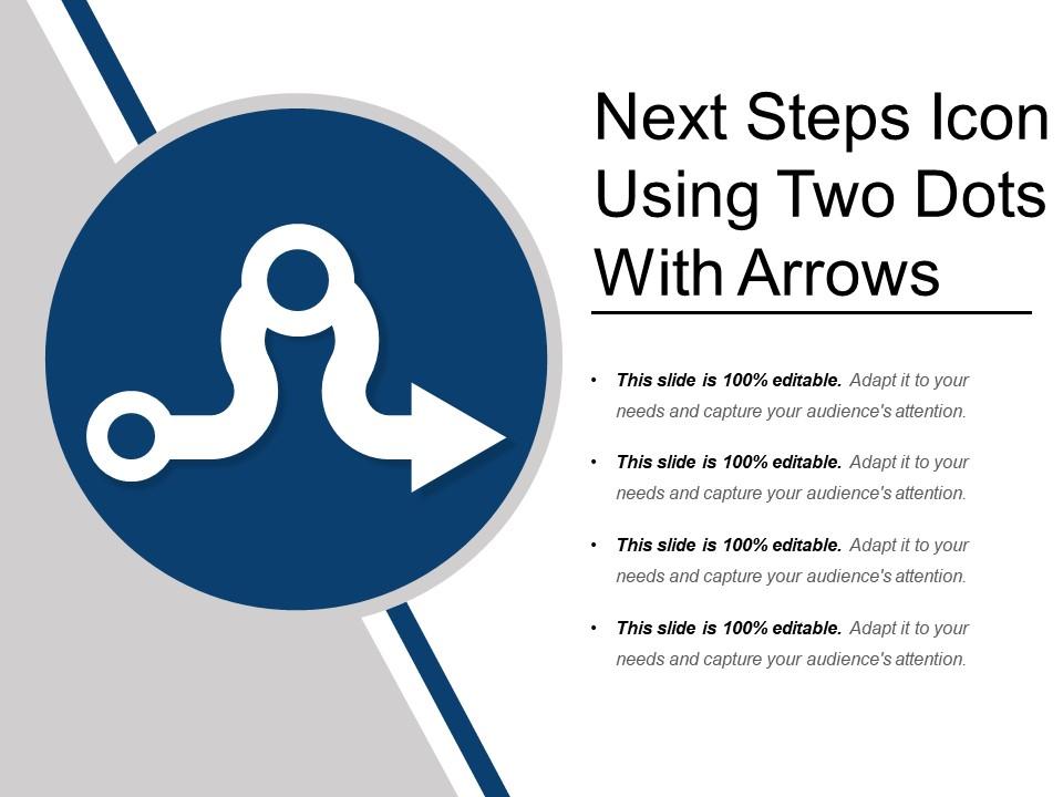 Next steps icon using two dots with arrows Slide01