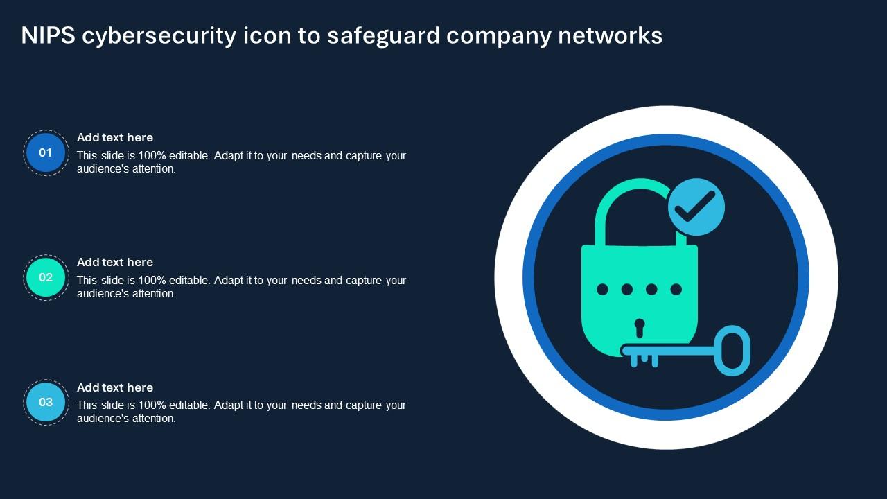 NIPS Cybersecurity Icon To Safeguard Company Networks