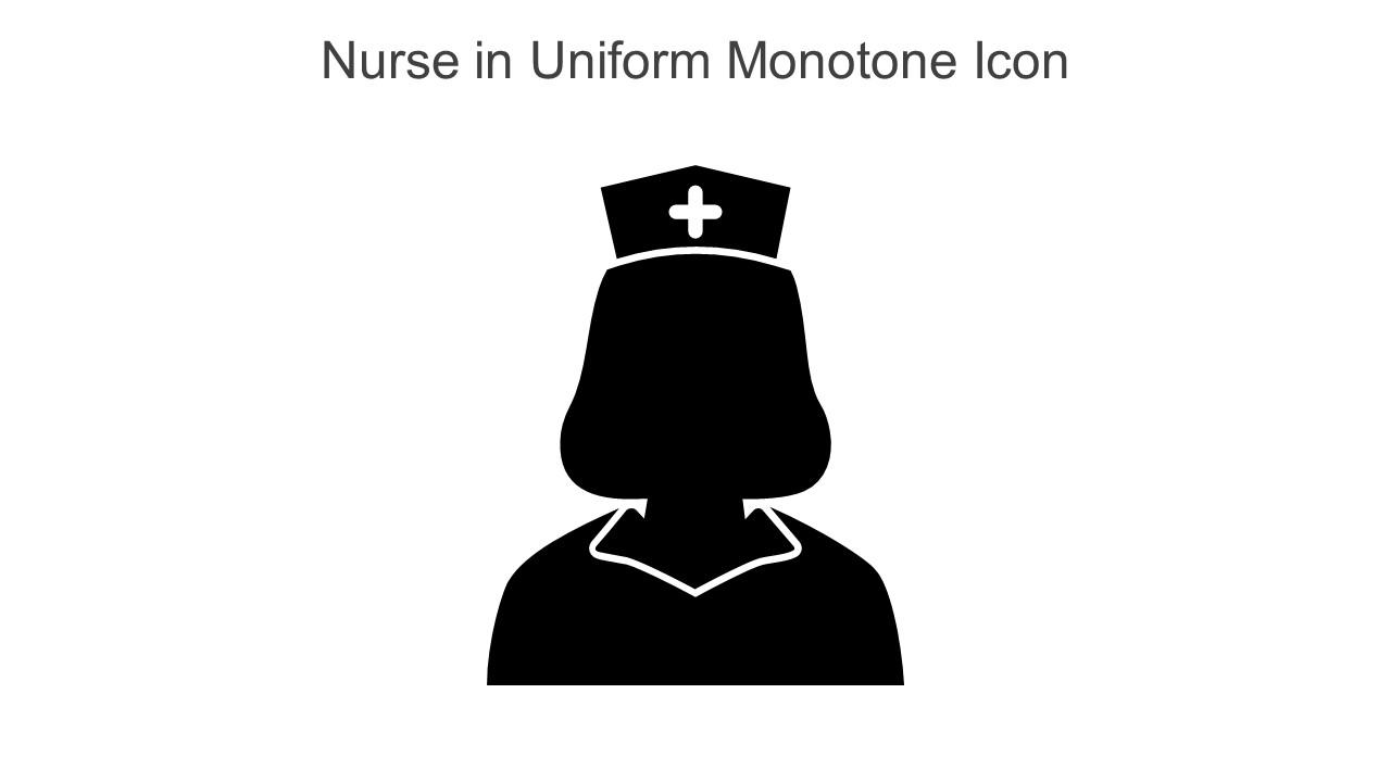 Nurse In Uniform Monotone Icon In Powerpoint Pptx Png And Editable Eps Format Slide01