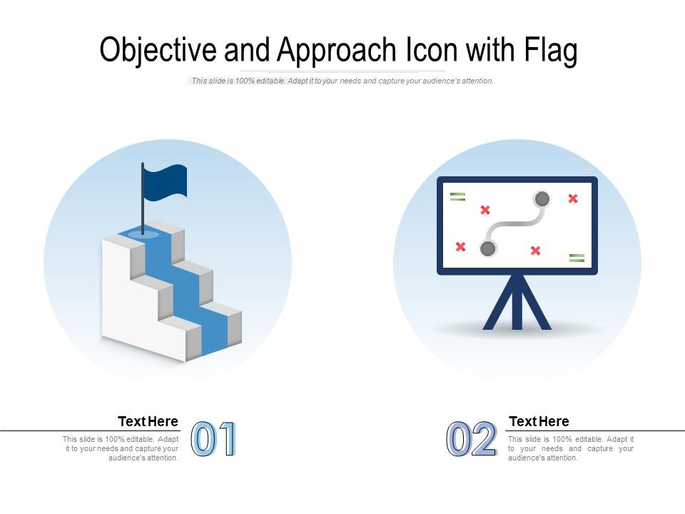 Objective and approach icon with flag Slide01
