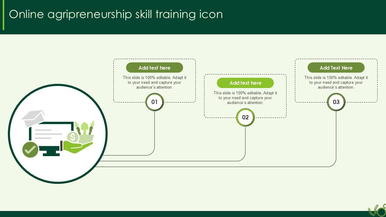 Online Agripreneurship Skill Training Icon Ppt Sample