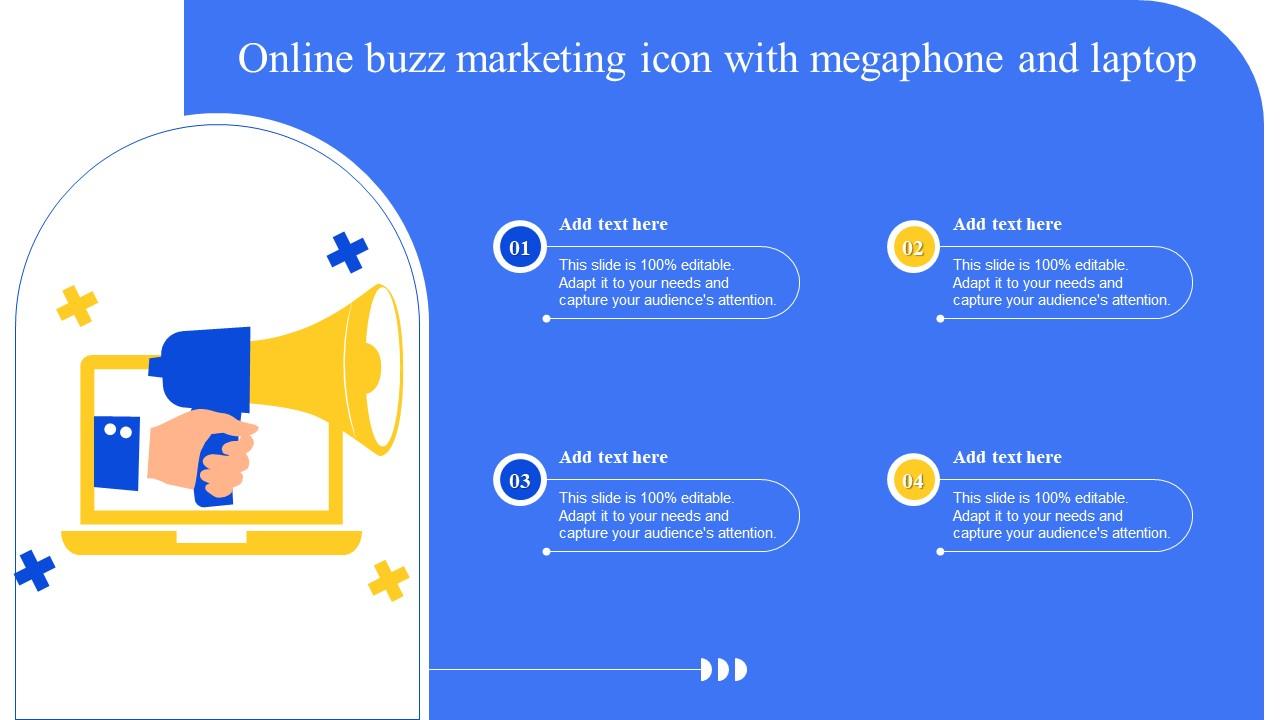 Online Buzz Marketing Icon With Megaphone And Laptop