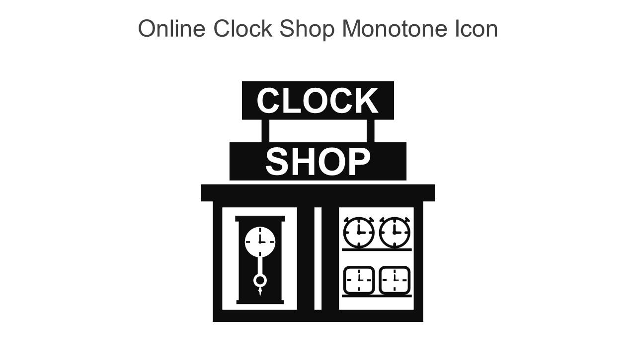 Online Clock Shop Monotone Icon In Powerpoint Pptx Png And Editable Eps Format Slide01