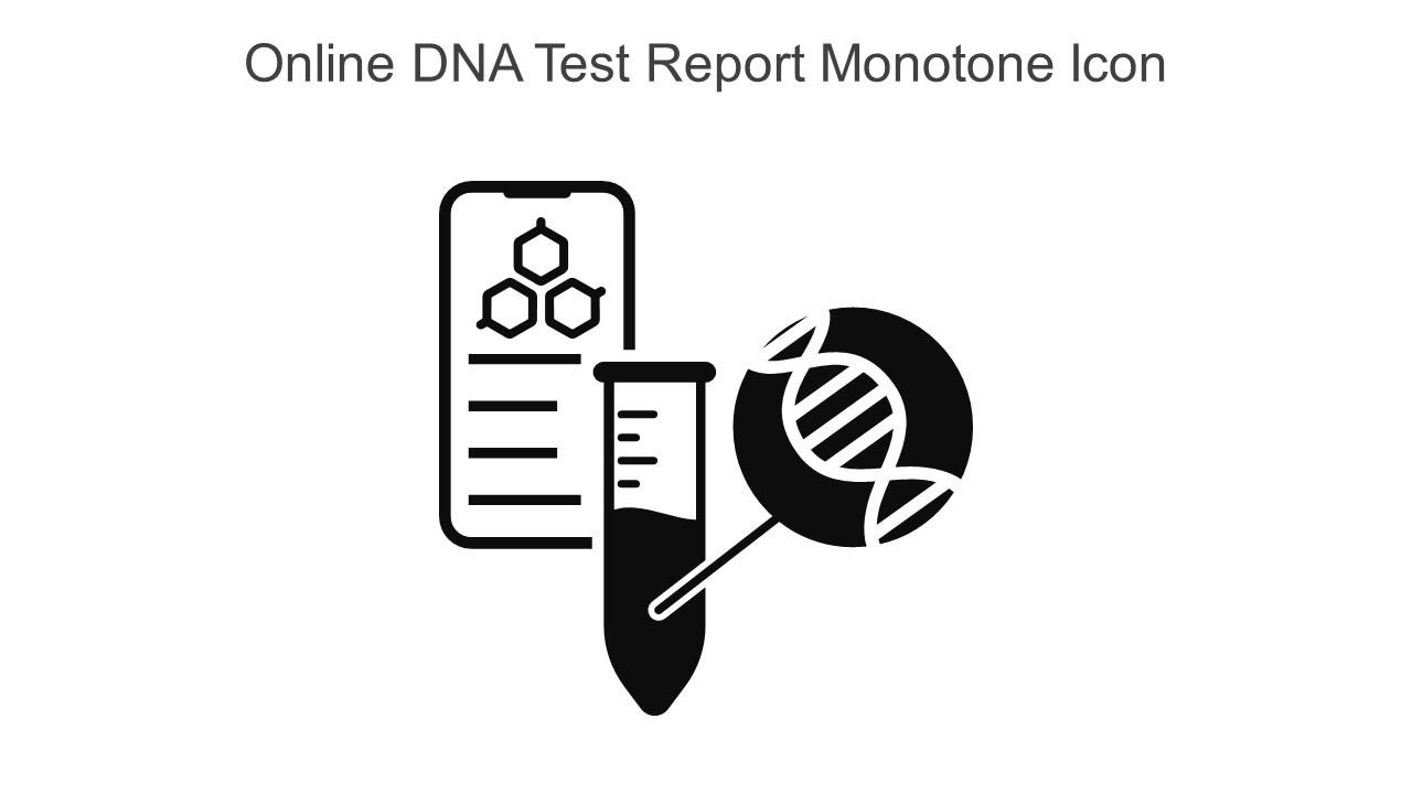 Online DNA Test Report Monotone Icon In Powerpoint Pptx Png And Editable Eps Format