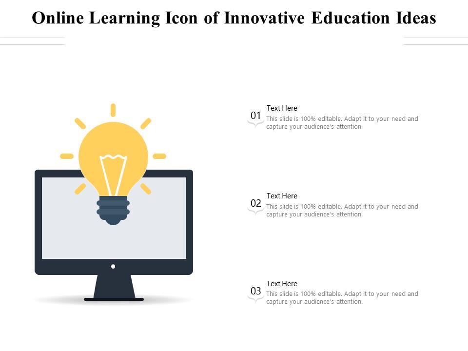 Online learning icon of innovative education ideas Slide01