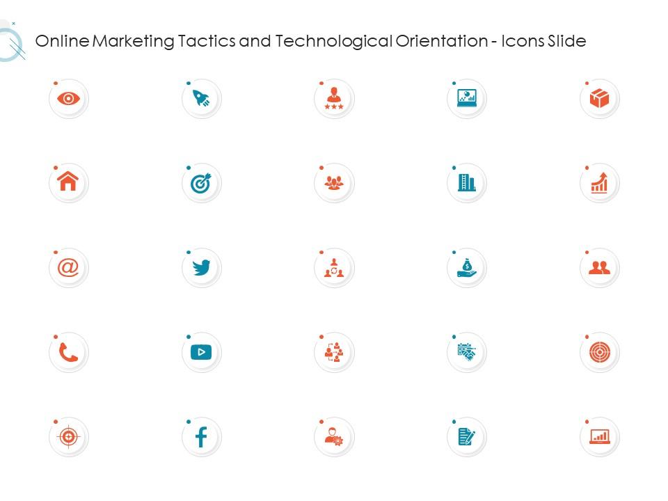 Online marketing tactics and technological orientation icons slide ppt themes Slide01
