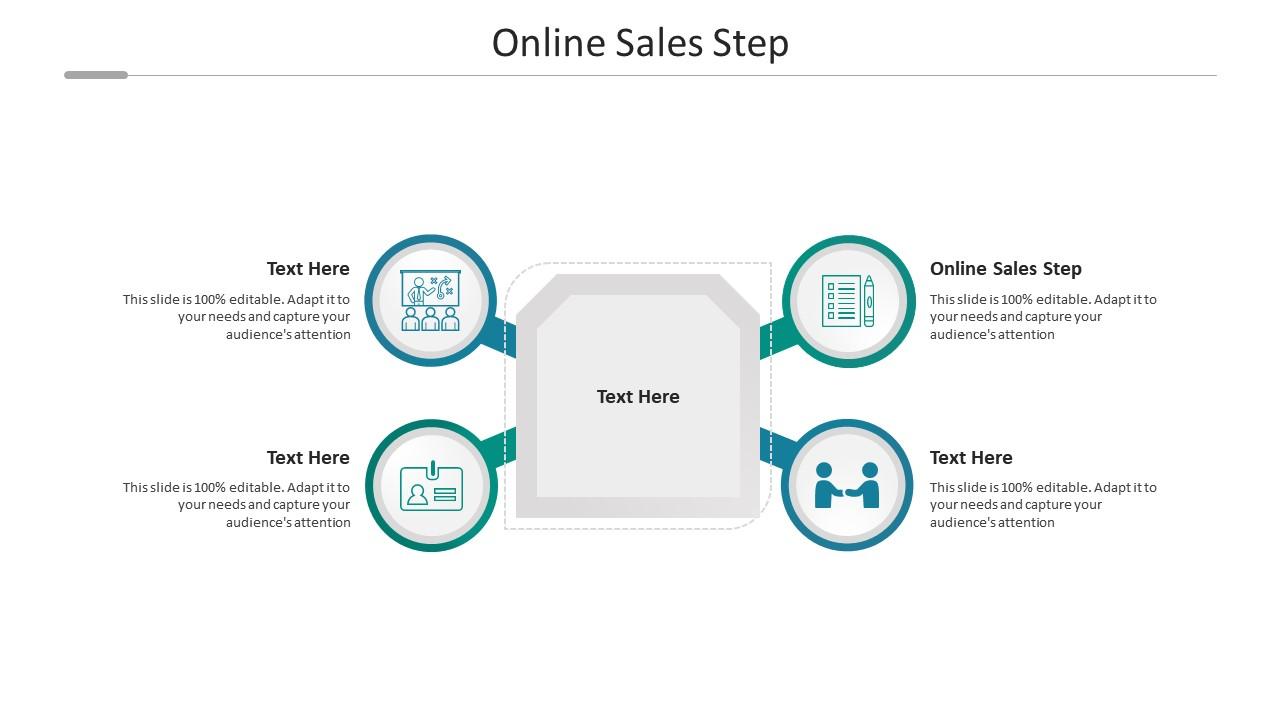 Online sales step ppt powerpoint presentation icon background images cpb Slide01