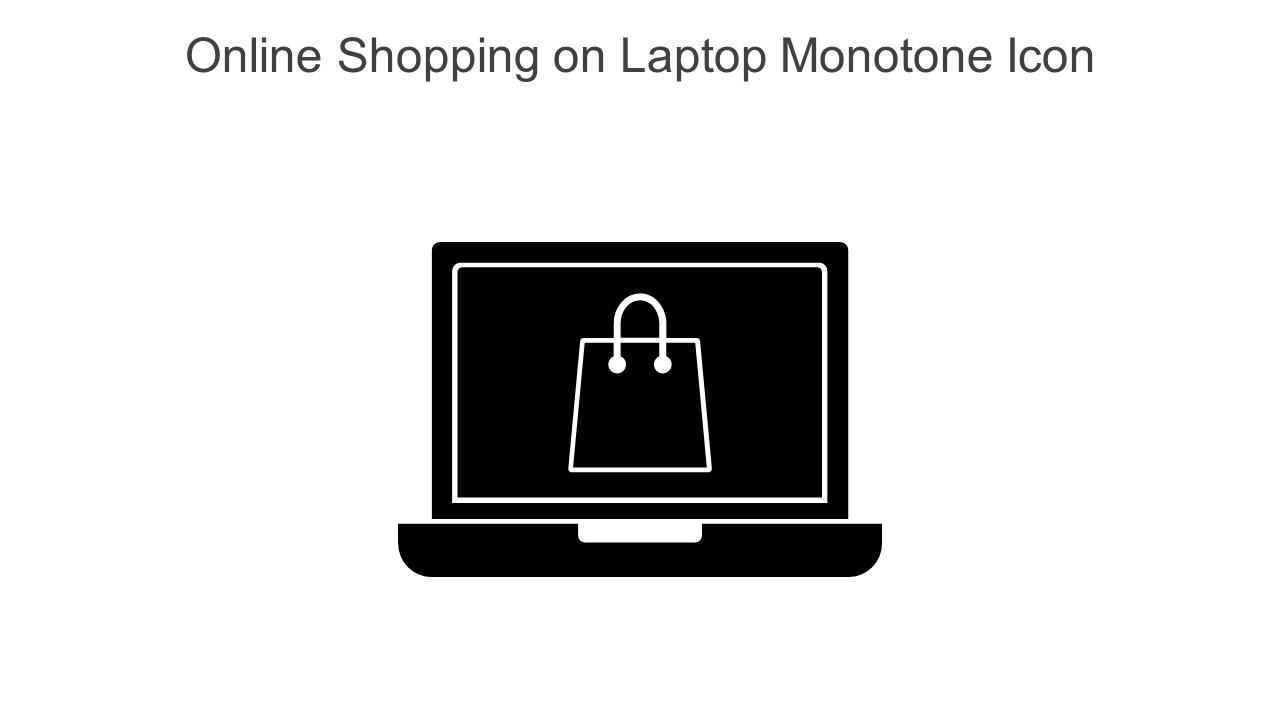 Online Shopping On Laptop Monotone Icon In Powerpoint Pptx Png And Editable Eps Format Slide01