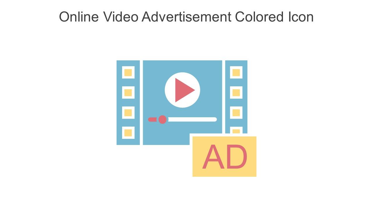 Online Video Advertisement Colored Icon In Powerpoint Pptx Png And Editable Eps Format Slide01
