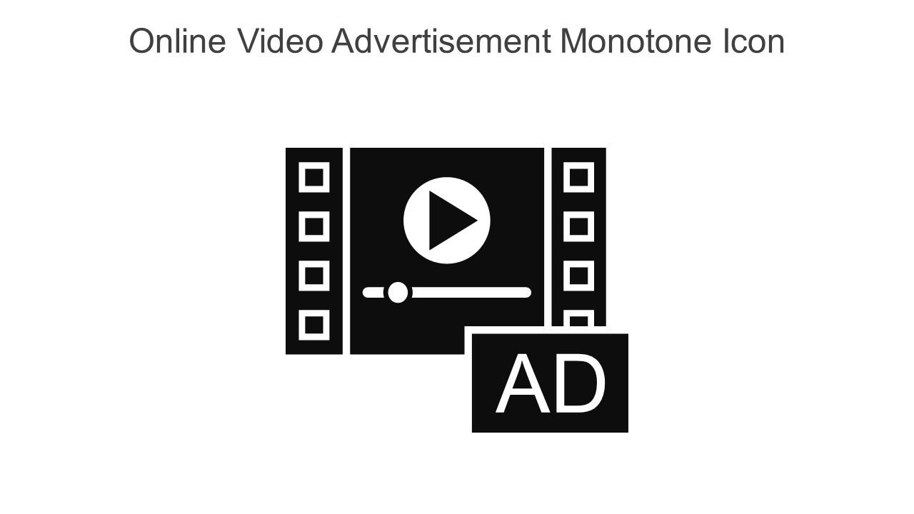 Online Video Advertisement Monotone Icon In Powerpoint Pptx Png And Editable Eps Format Slide01
