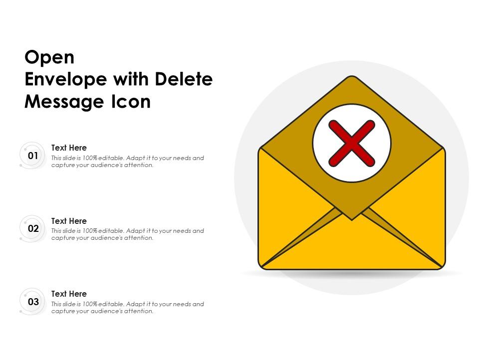 Open envelope with delete message icon Slide01