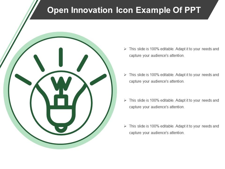 Open innovation icon example of ppt Slide01