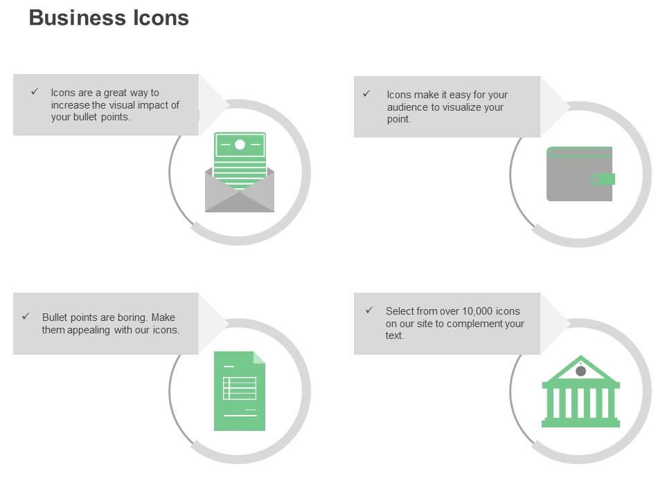 Open mail wallet bill bank ppt icons graphics Slide01