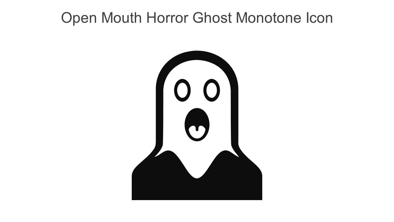 Open Mouth Horror Ghost Monotone Icon In Powerpoint Pptx Png And Editable Eps Format