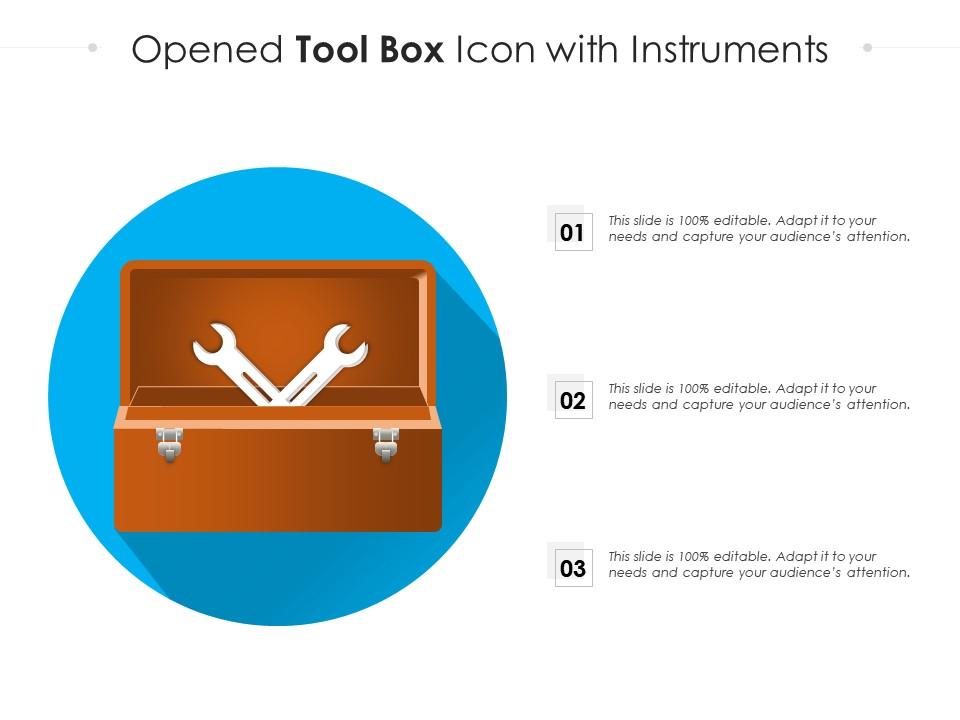 Opened tool box icon with instruments Slide01