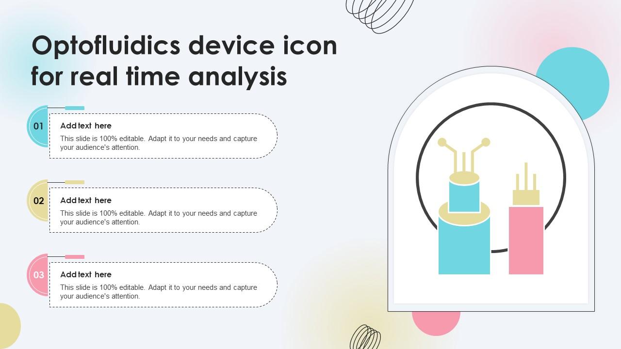 Optofluidics Device Icon For Real Time Analysis Ppt Template