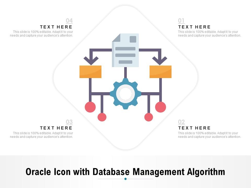 Oracle icon with database management algorithm Slide01