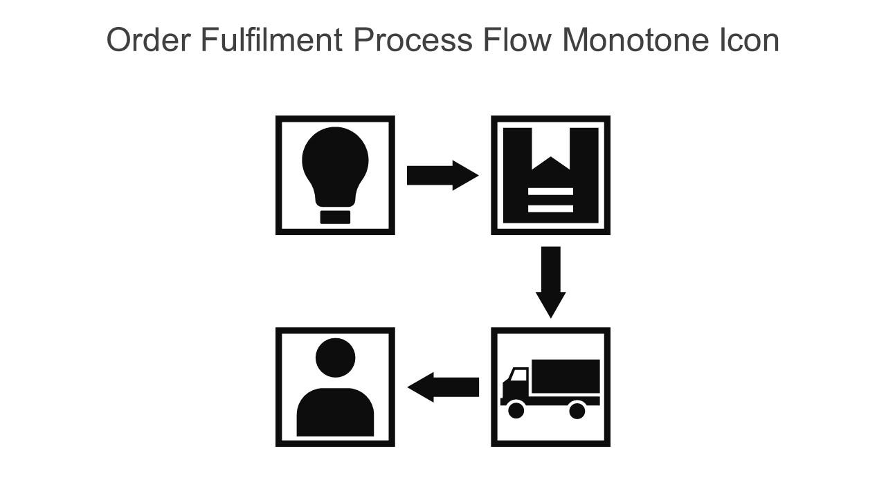 Order Fulfilment Process Flow Monotone Icon In Powerpoint Pptx Png And Editable Eps Format Slide01