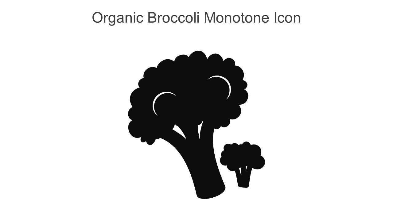 Organic Broccoli Monotone Icon In Powerpoint Pptx Png And Editable Eps Format Slide01