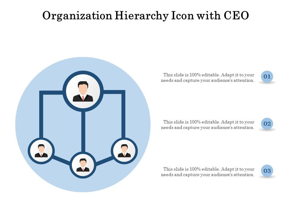 Organization hierarchy icon with ceo Slide01