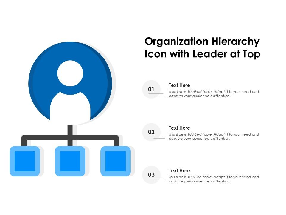 Organization hierarchy icon with leader at top Slide01