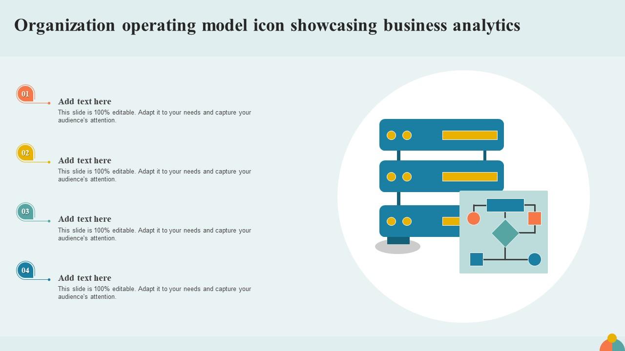 Organization Operating Model Icon Showcasing Business Analytics