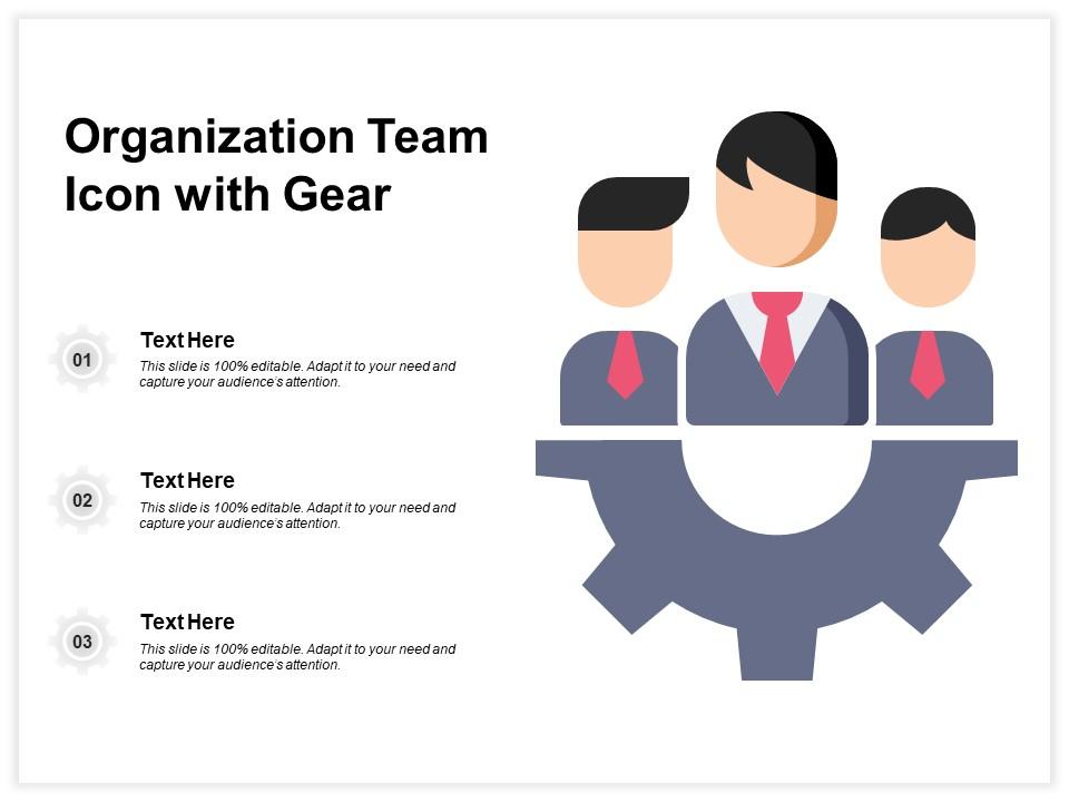 Organization team icon with gear Slide01