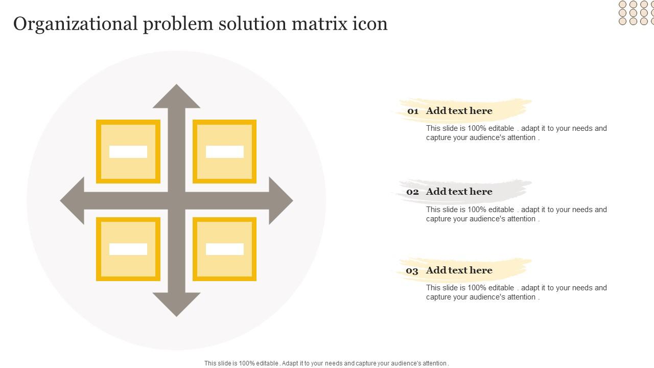 Organizational Problem Solution Matrix Icon Slide01
