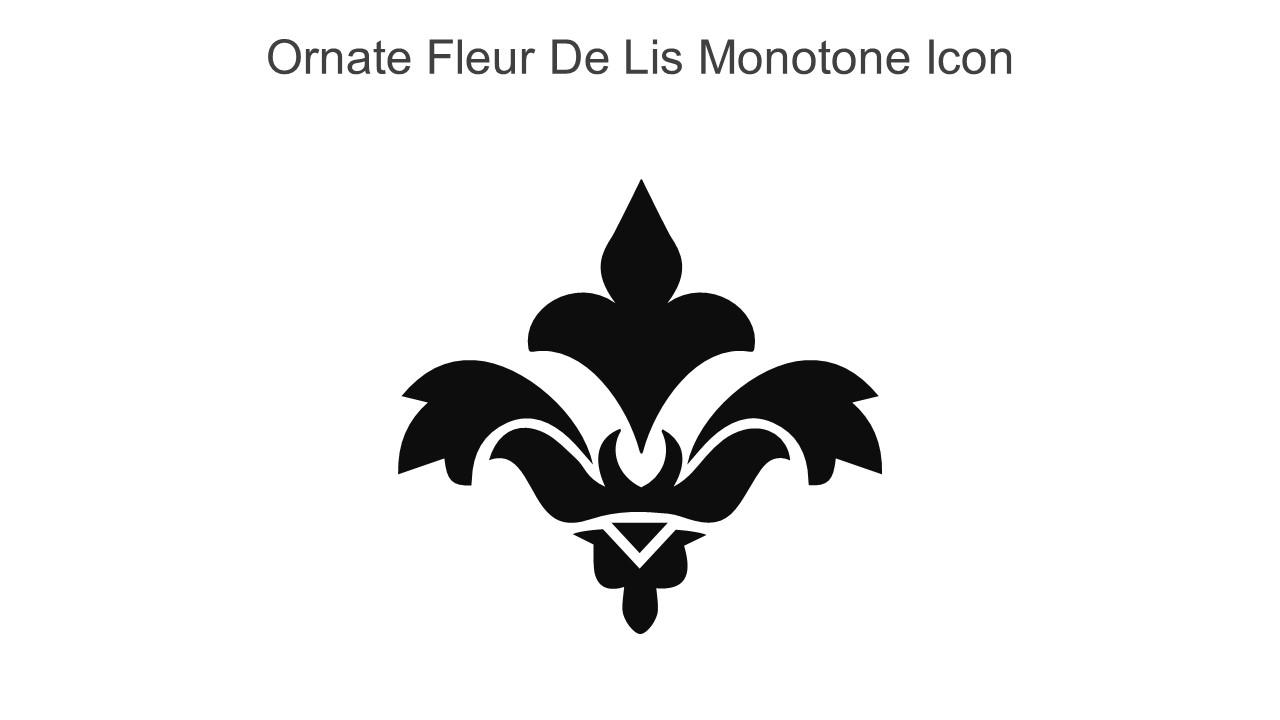 Ornate Fleur De Lis Monotone Icon In Powerpoint Pptx Png And Editable Eps Format