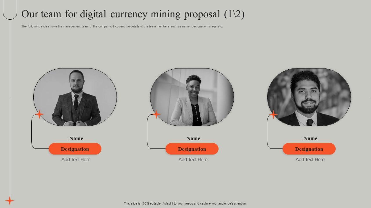 Our Team For Digital Currency Mining Proposal Ppt Powerpoint Presentation Icon Graphics