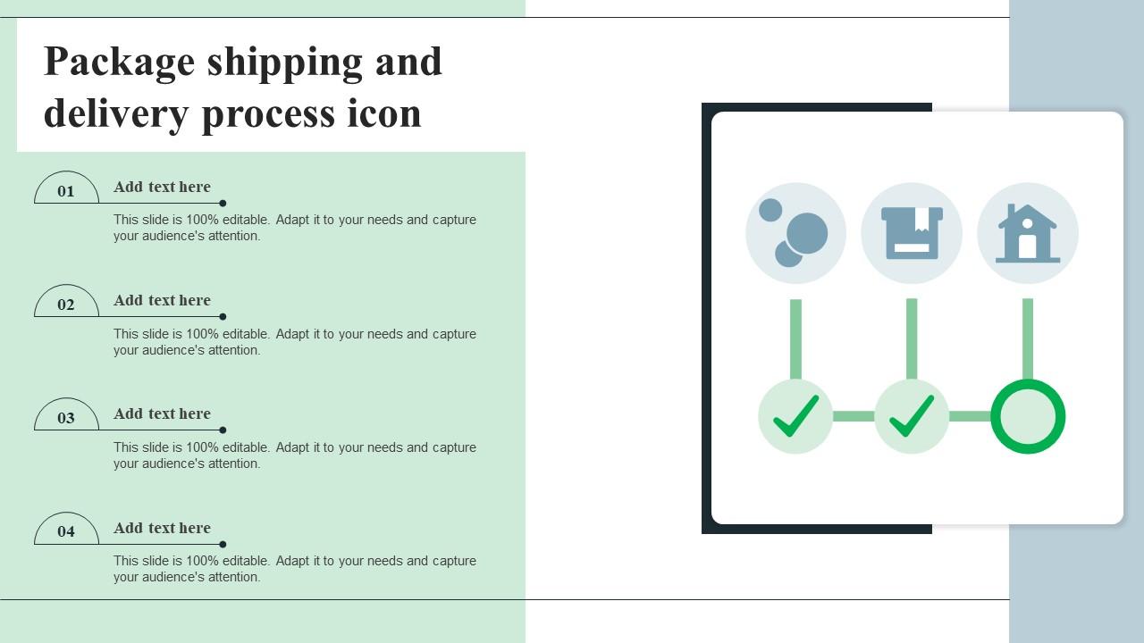 Package Shipping And Delivery Process Icon