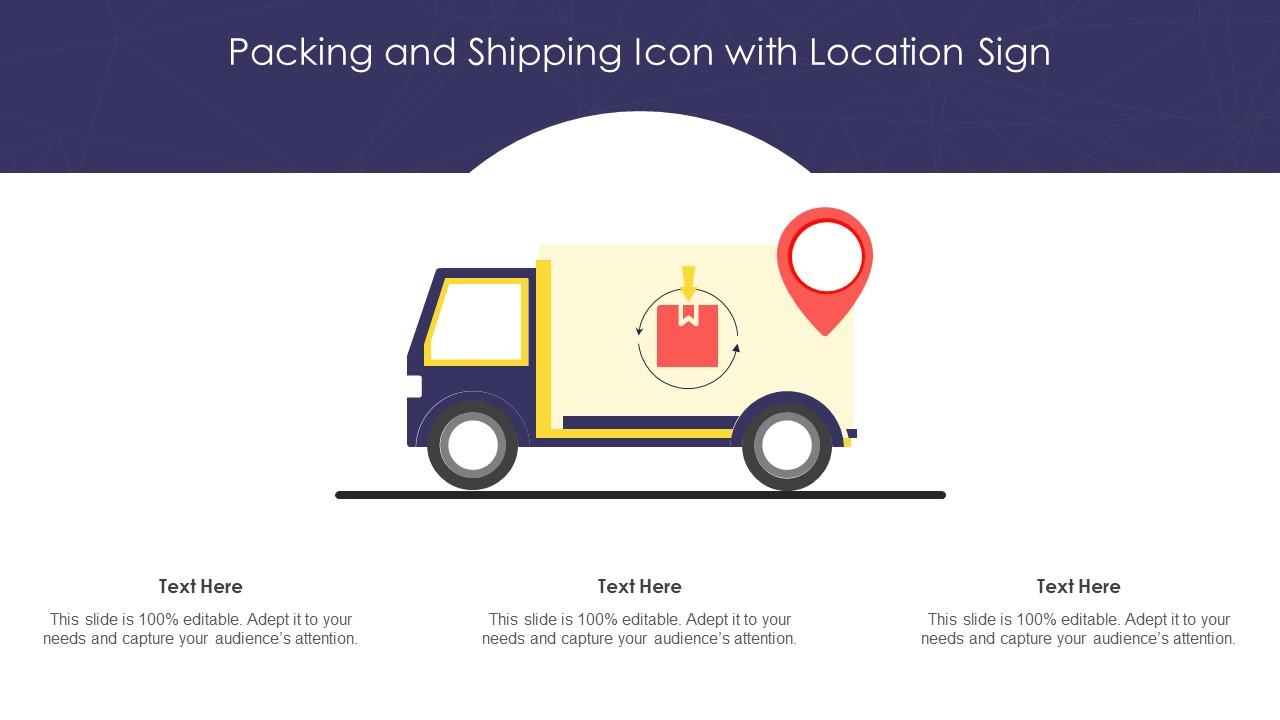 Packing And Shipping Icon With Location Sign Slide01