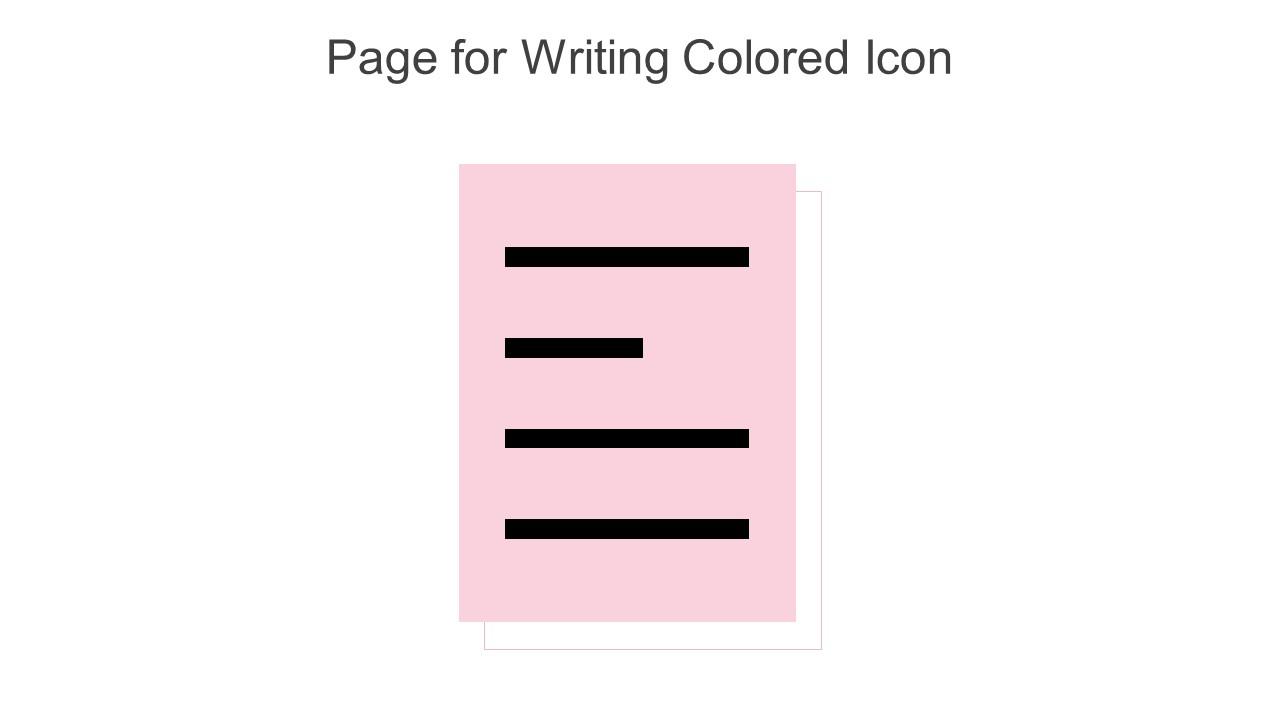 Page For Writing Colored Icon In Powerpoint Pptx Png And Editable Eps Format