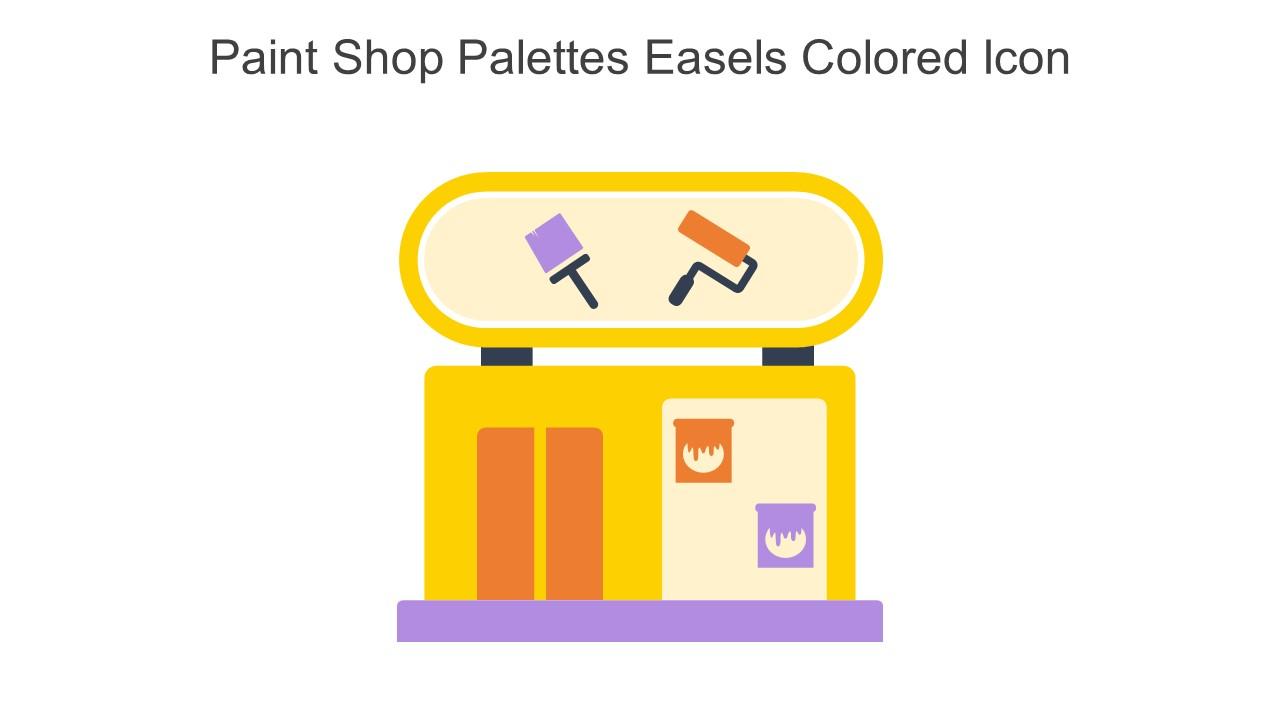 Paint Shop Palettes Easels Colored Icon In Powerpoint Pptx Png And Editable Eps Format