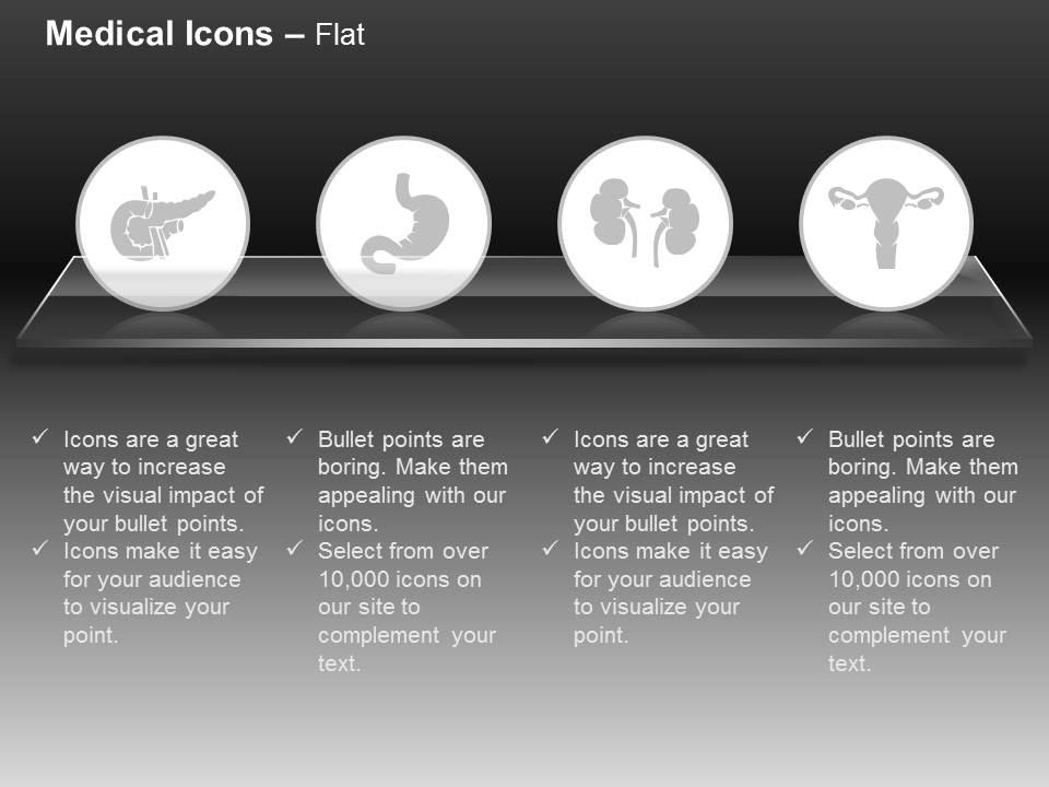 Pancreas stomach kidneys uterus ppt icons graphics Slide01