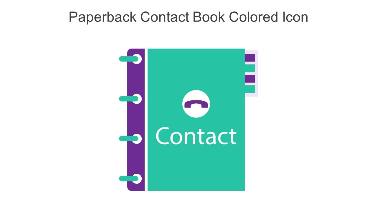 Paperback Contact Book Colored Icon In Powerpoint Pptx Png And Editable Eps Format Slide01